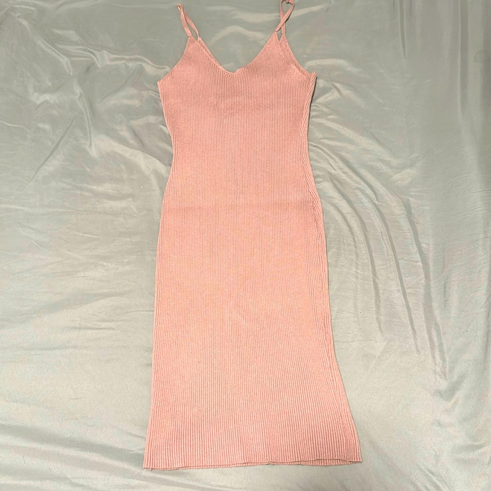 beige fitted dress